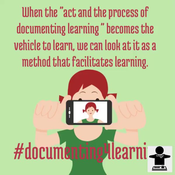 When the “act and the process of documenting learning ” becomes the vehicle to learn  … #documenting4learning https://t.co/PPVW75qUkE